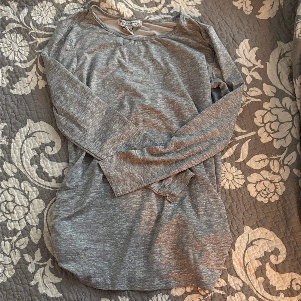 Gray Long Sleeve maternity Top